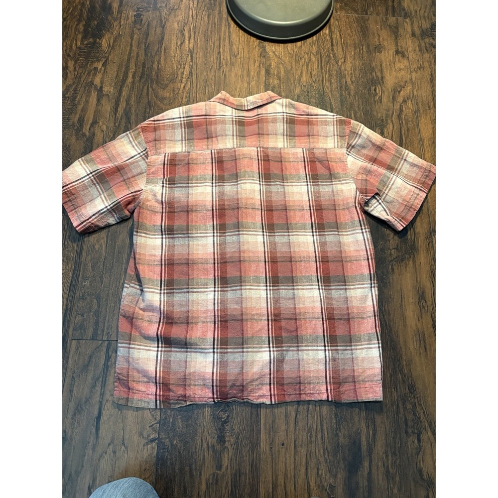 Wrangler George Strait Mens M Plaid Woven Short Sleeve Button Up Shirt Pink - Picture 13 of 16